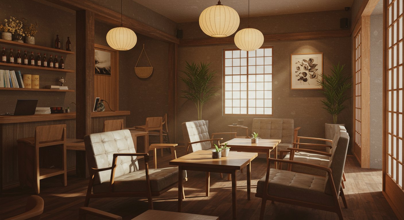 カフェでのお見合いシーン