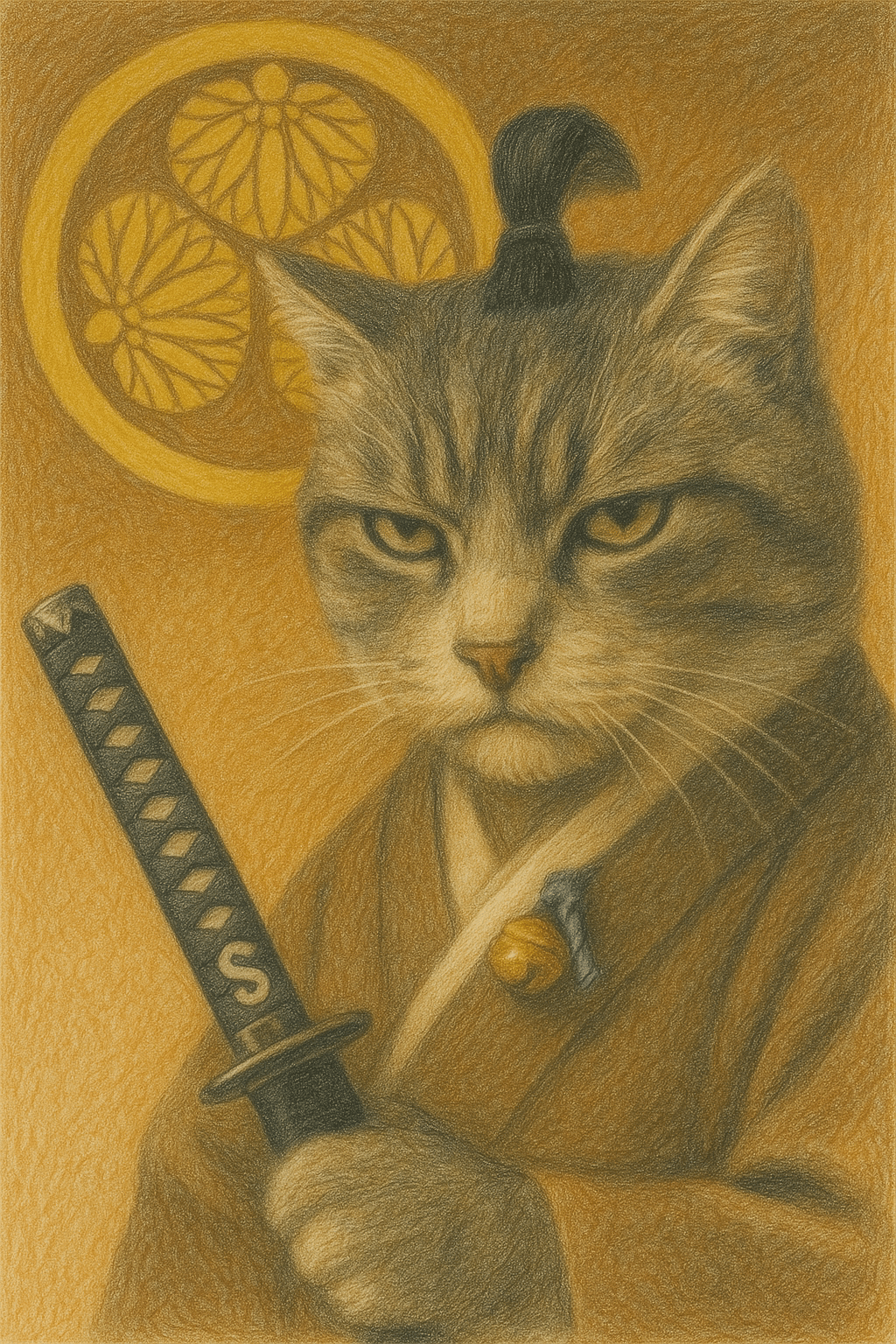 時代劇を見過ぎた猫｜苔太郎 4コマ絵本