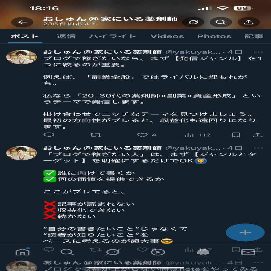 ほぼ初期のXアカウントがたった2日で1.6万インプ、400人フォロワー達成