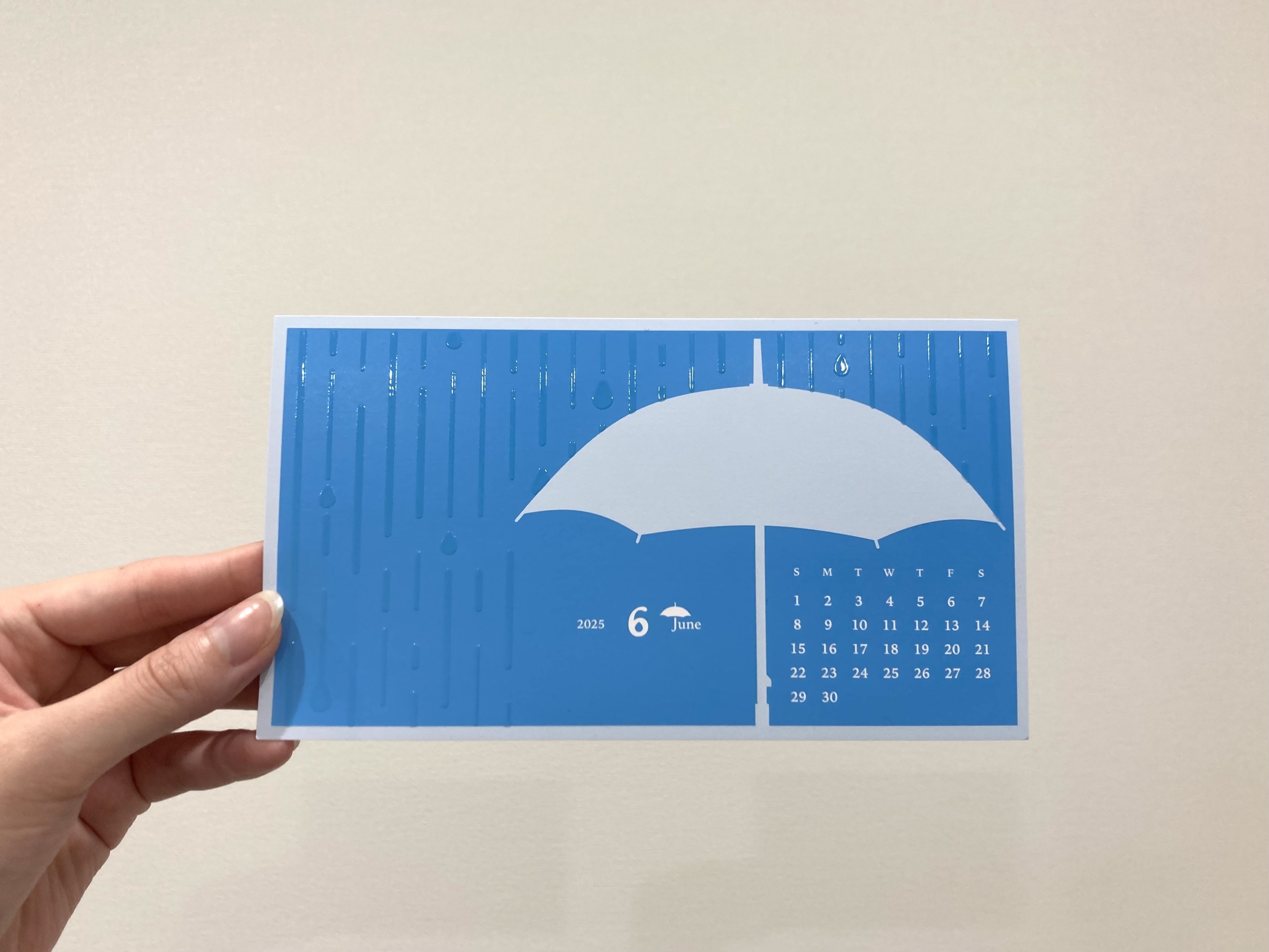 シルク印刷 厚盛ニス│6月カレンダーハガキ｜タカヨシ オープン社内報