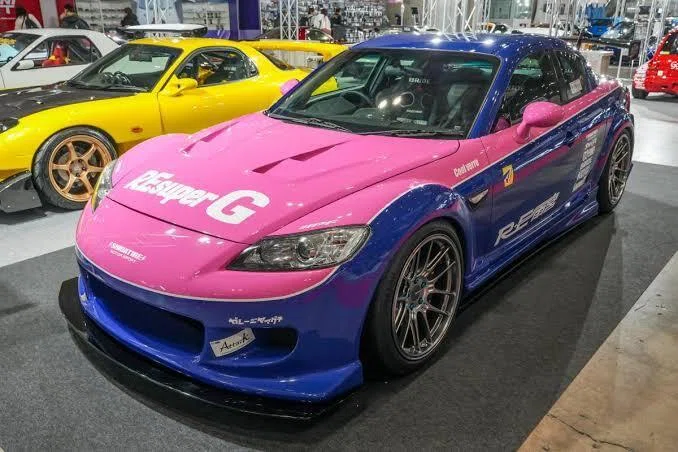 RE雨宮速報‼️東京オートサロン出展車両ブルピンRX-8来る｜d1takeru
