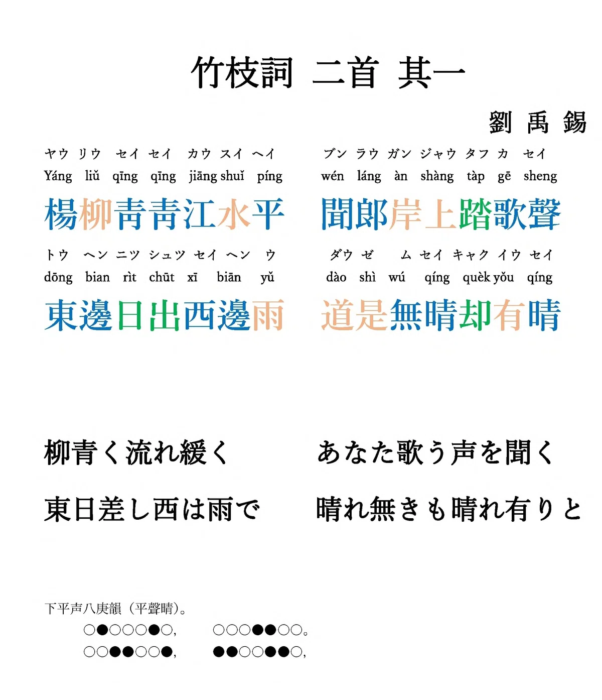 『竹枝詞二首其一』劉禹錫(Jessica他)|ボカロ漢詩