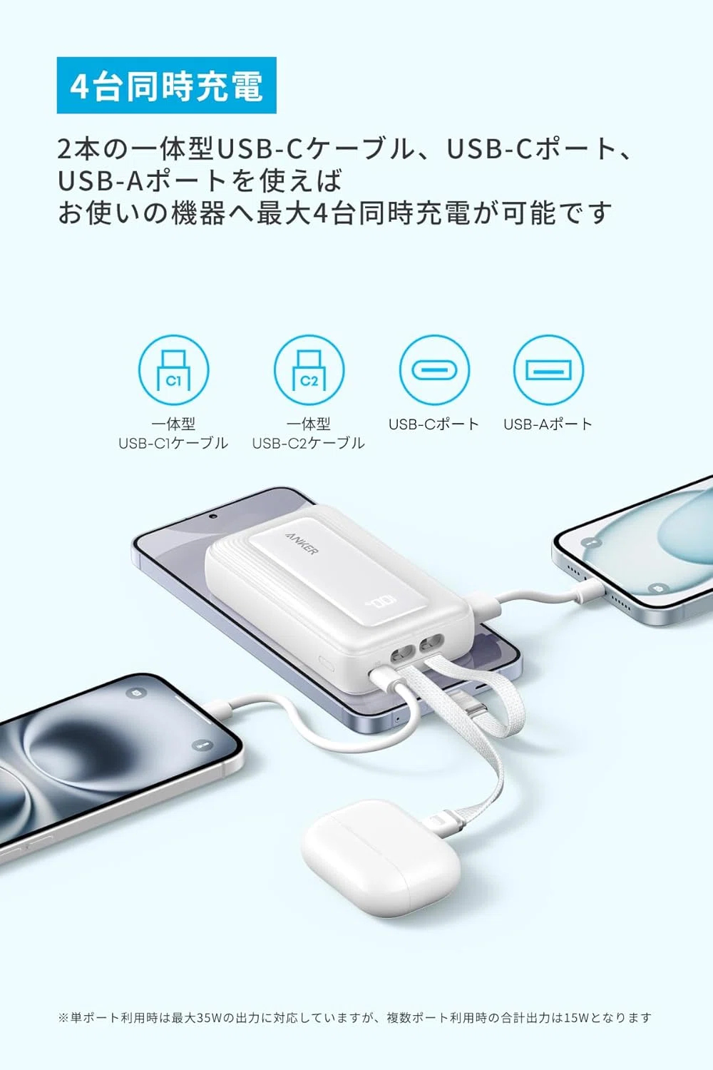 新製品】ケーブルが2本に!?ケーブル搭載モバイルバッテリーがパワー