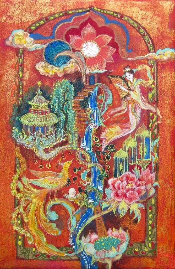 焱龍游画　墨彩天女 焱龍游画 墨彩天女