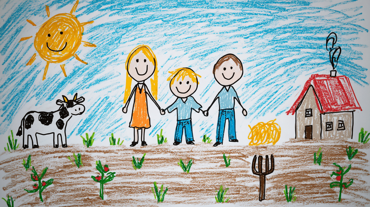 子供が描いたように描いた大人の絵 小さい頃描いた絵がでてきたよー 【その2】｜鹿角時計