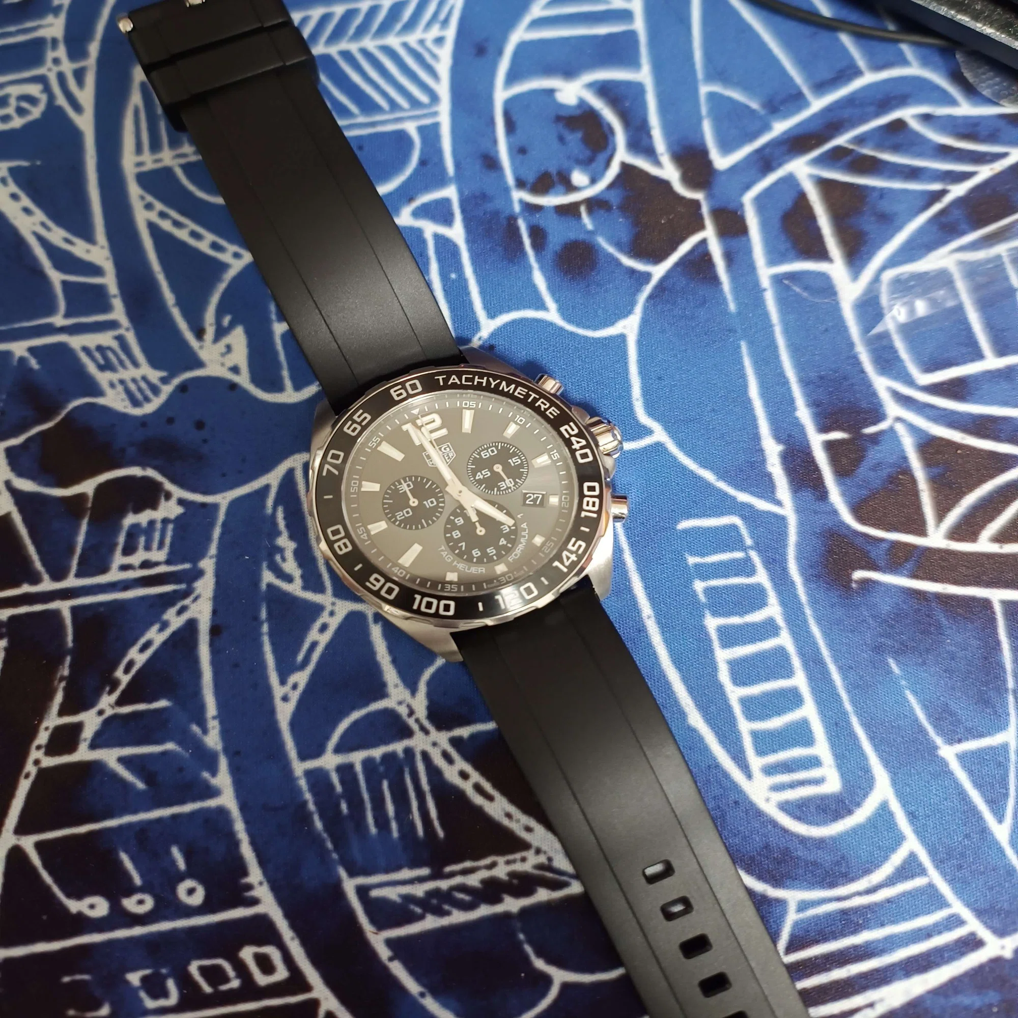 TAG Heuer Formula 1 ブラックラバーバンド 時計 ジャンク品 ラバー 