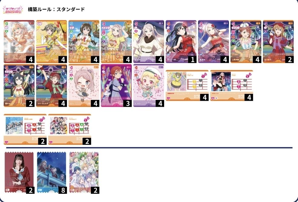 ラブカファンミーティングDay1ベスト8 エマ嵐珠 デッキ構築紹介