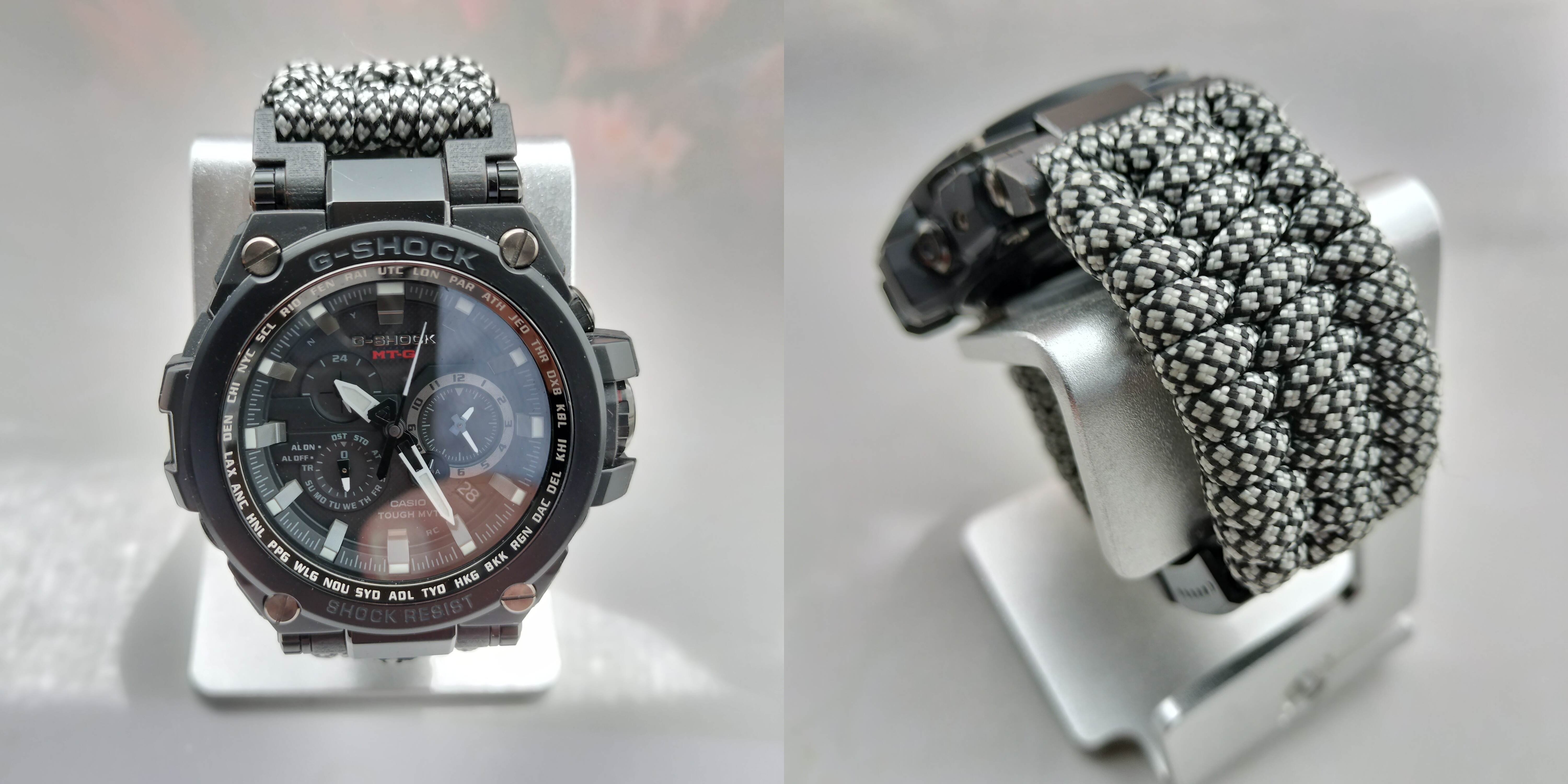 Gショック　パラコード仕様 愛用中のG-SHOCK⌚ ハンドメイドしたパラコバンドの黄色部分が