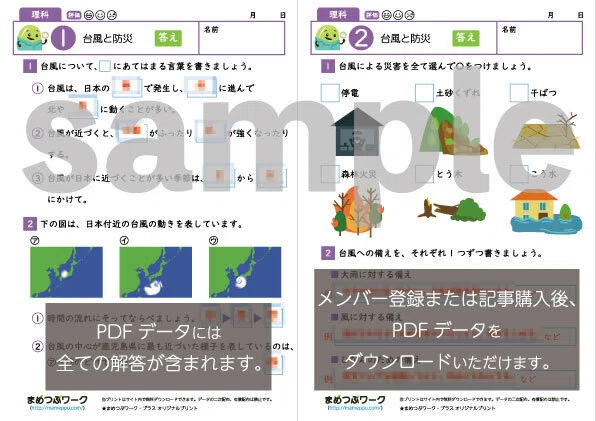 答え「小5・理科│台風と防災・天気と気象情報」2025年5月26日公開分