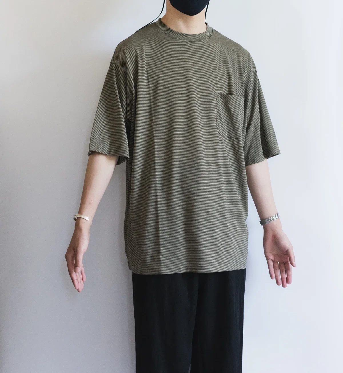 COMOLI 23SS サマーウール天竺 Tシャツ ボーダー 4 COMOLI 23SS サマーウール天竺 Tシャツ ボーダー 4
