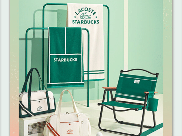 韓国 Starbucks スタバ LACOSTE ラコステ バッグ グリーン 韓国スターバックス 】LACOSTE ラコステ バッグ グリーン非売品