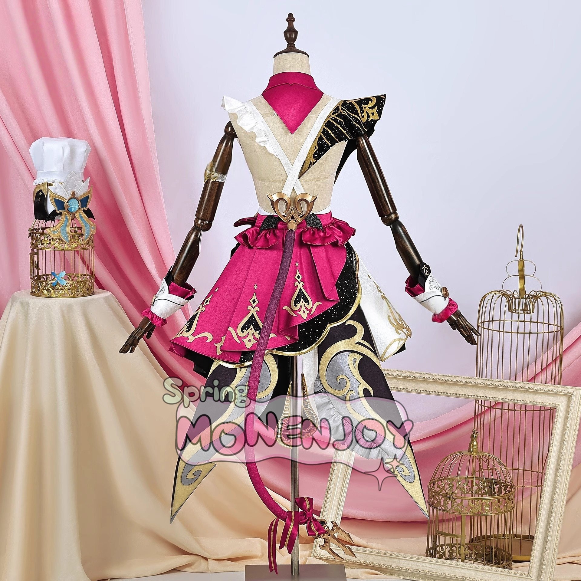Monenjoy 原神 Escoffier エスコフィエ コスプレ衣装 3d樹脂尻尾