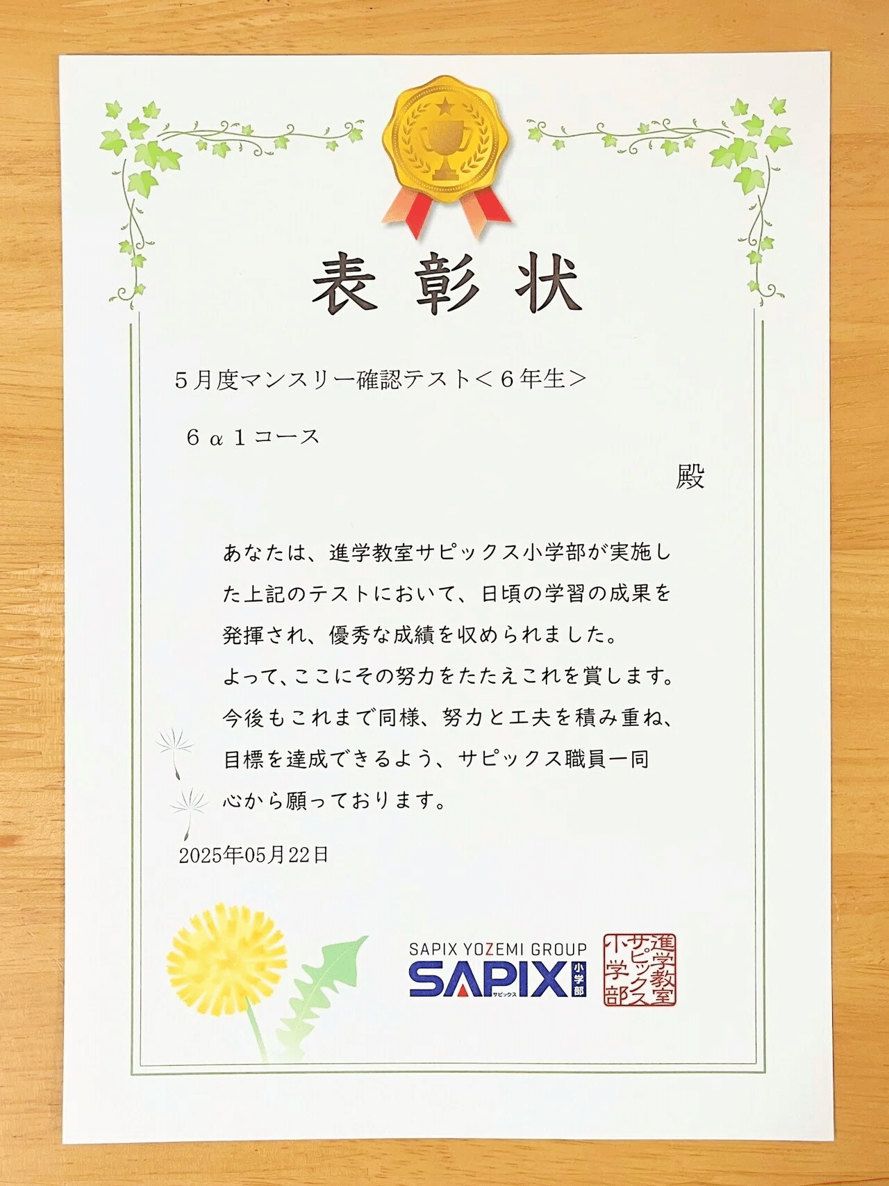 SAPIX 6年マンスリー テスト 2025 SAPIX 6年生 2025年度 マンスリー