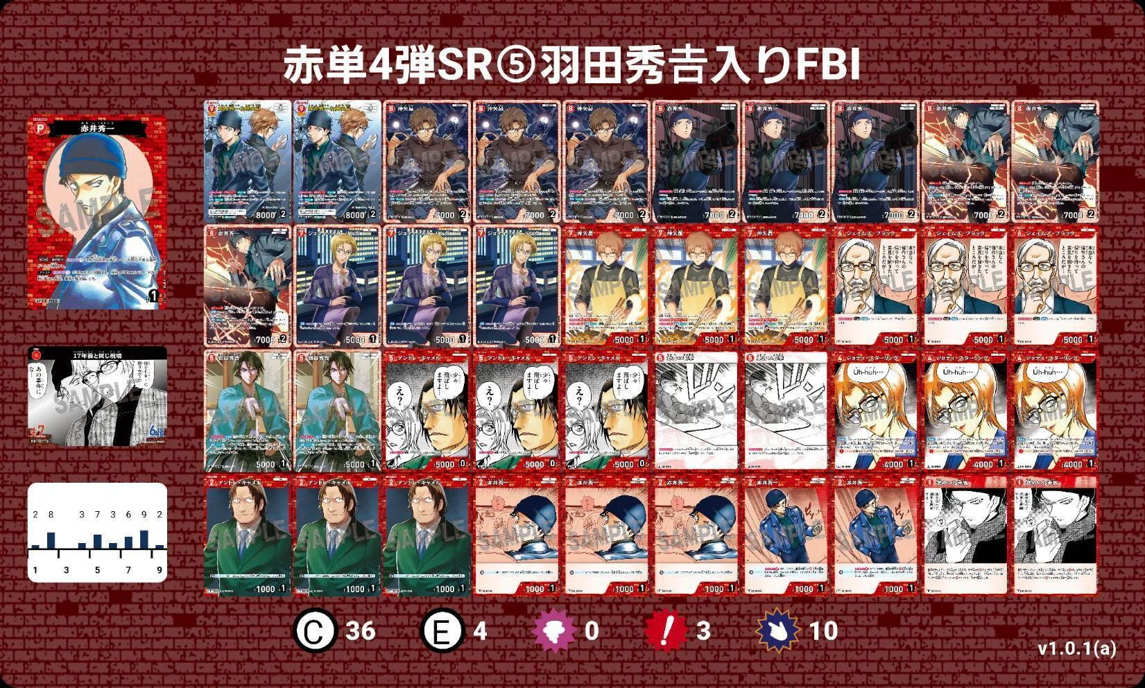 名探偵コナンカードゲームの第5弾環境におけるサンプルデッキレシピ
