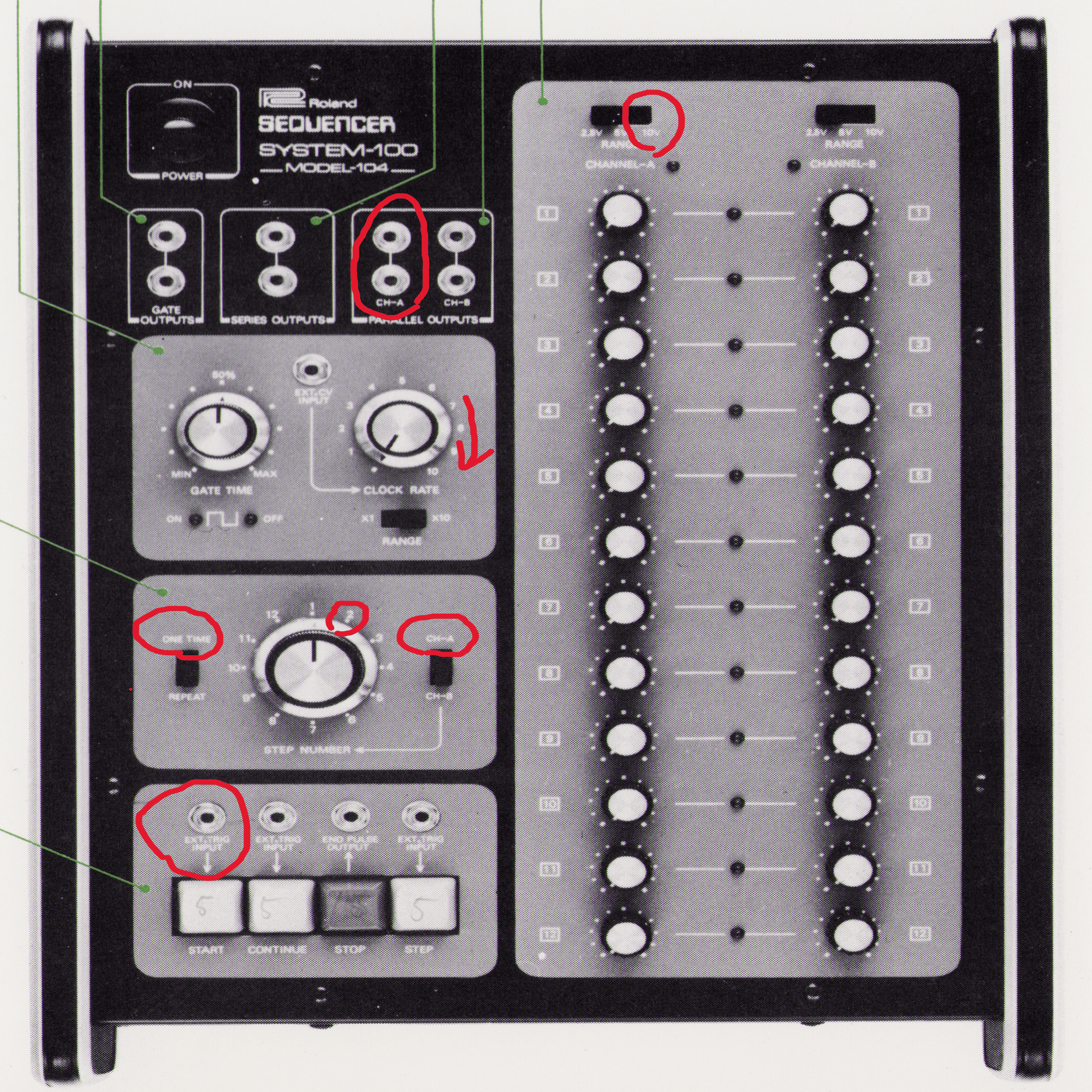 Roland System-100 Model 104 シーケンサー 9：アナログシーケンサー