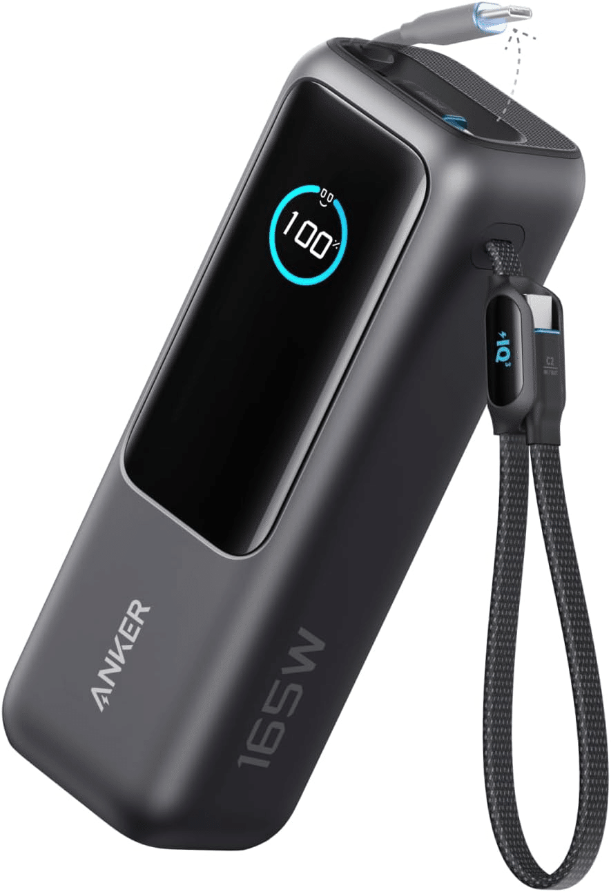Anker Power Bank (25000mAh, Built-In & Retractable USB-C