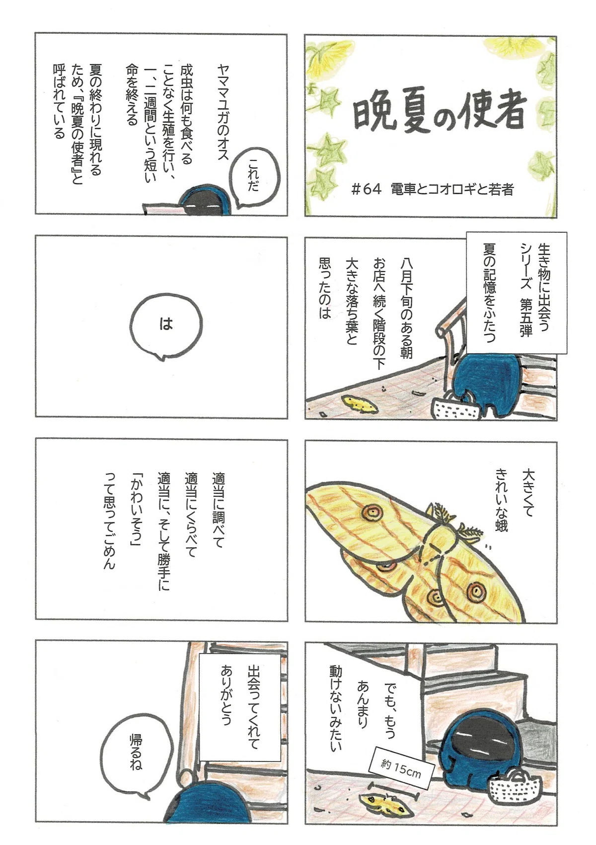 ヤママユガという大きな蛾に出会い、「存在への尊重を」と戒めをもらった心理師たぷたぷの話。
