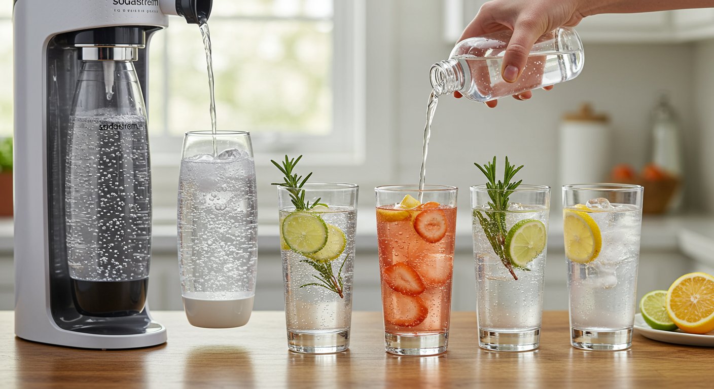 ソーダストリームで作った炭酸水とさまざまな飲み方