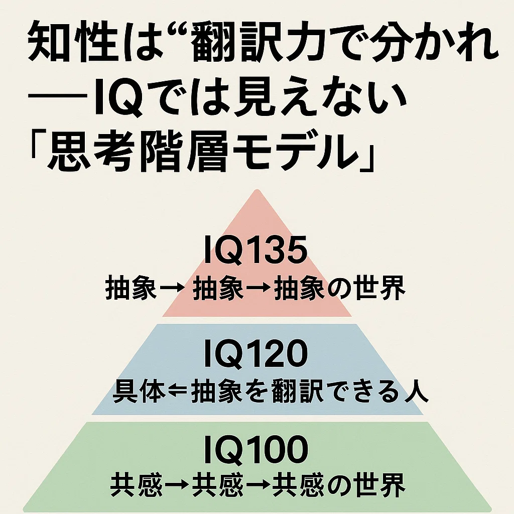 🧠知性は“翻訳力”で決まる?──IQでは測れない「思考の階層モデル」| ️amanomaki 構造的に読み解く