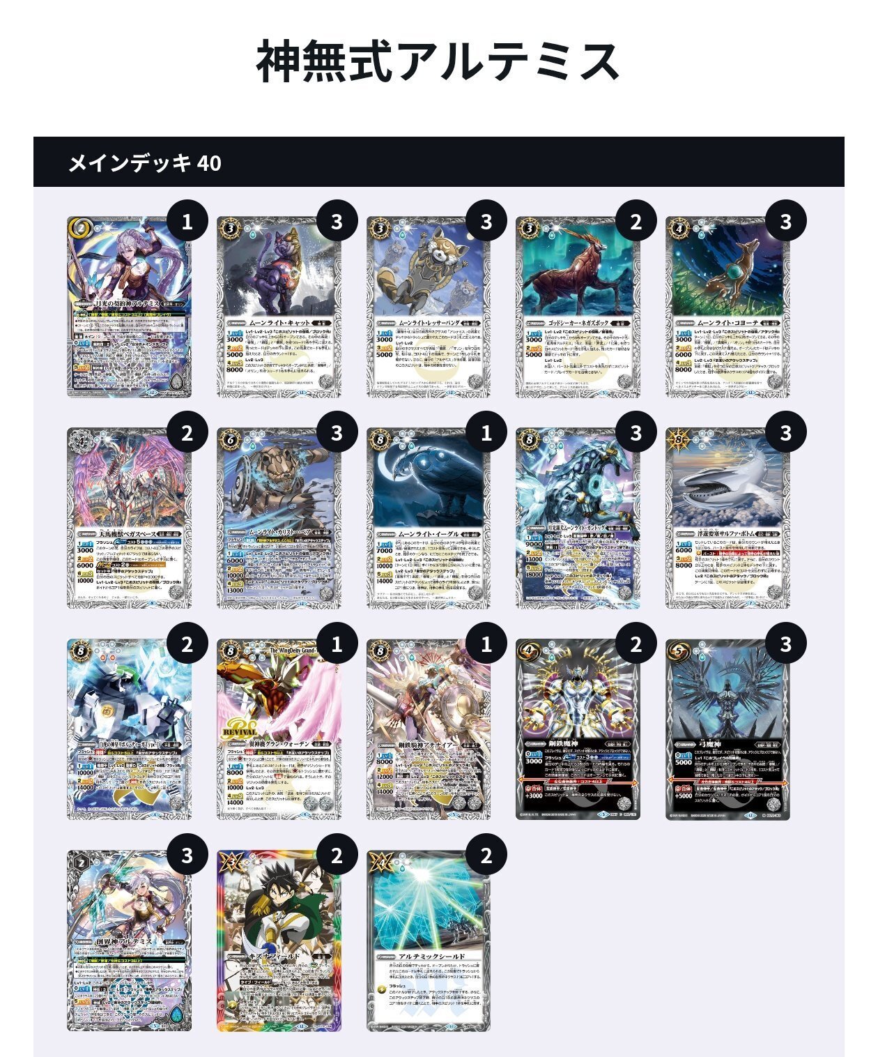 アルテミス デッキ アテナイアー採用型アルテミス｜十神無＠TEAM大六天乙女