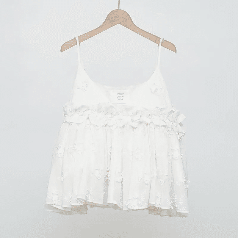 トップス crinkle crinkle 3D embroidery shirts デニム映えトップス【 crinkle crinkle crinkle】3D embroidery