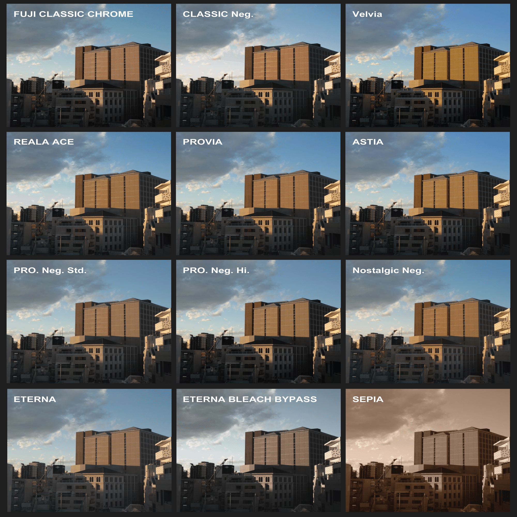 Fujifilmのフィルムシミュレーション比較 -全12種-｜Xsvsc