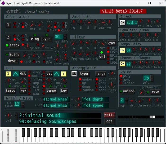 Synth1 Patch音の確認｜Akihiko YAMAZAWA
