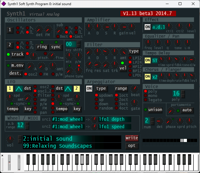 Synth1 Patch音の確認｜Akihiko YAMAZAWA