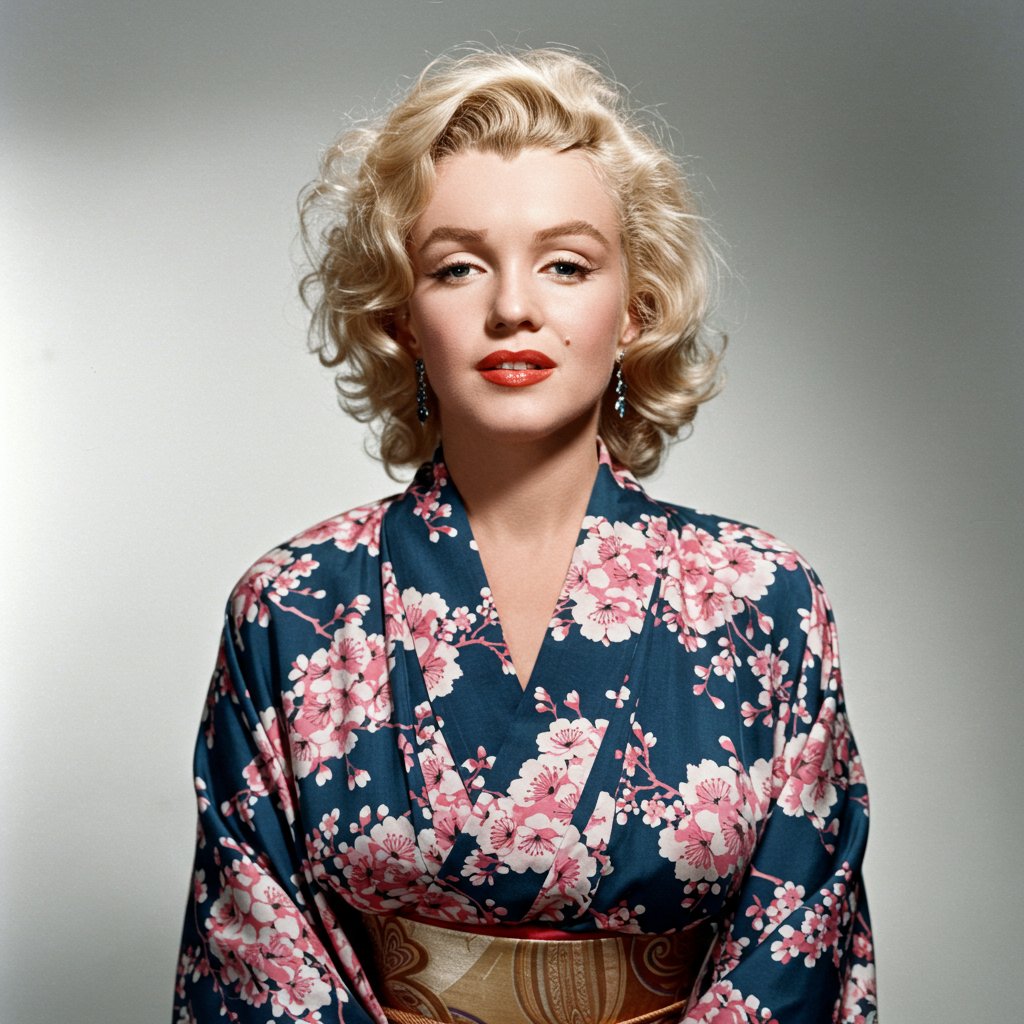 AI画像生成の基本 「マリリン・モンローが着物を着てみたら」｜Mirai