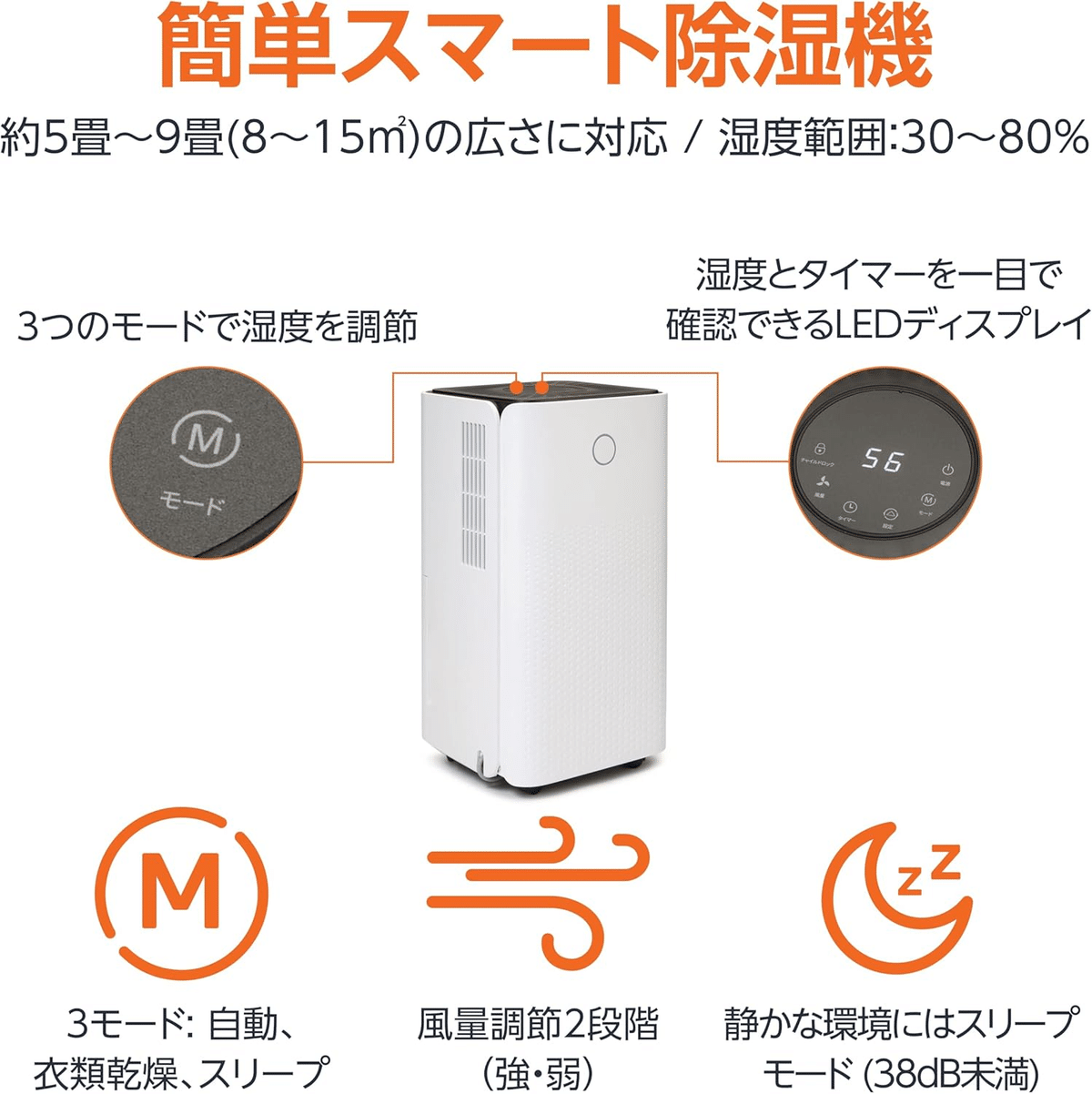 Amazonベーシック 除湿機 衣類乾燥機 コンプレッサー式 9畳