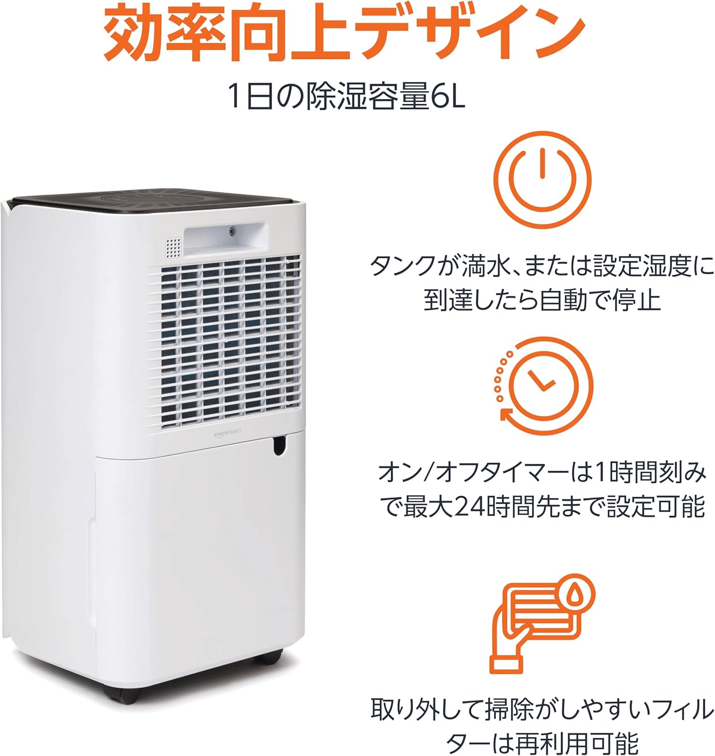 Amazonベーシック 除湿機 衣類乾燥機 コンプレッサー式 9畳