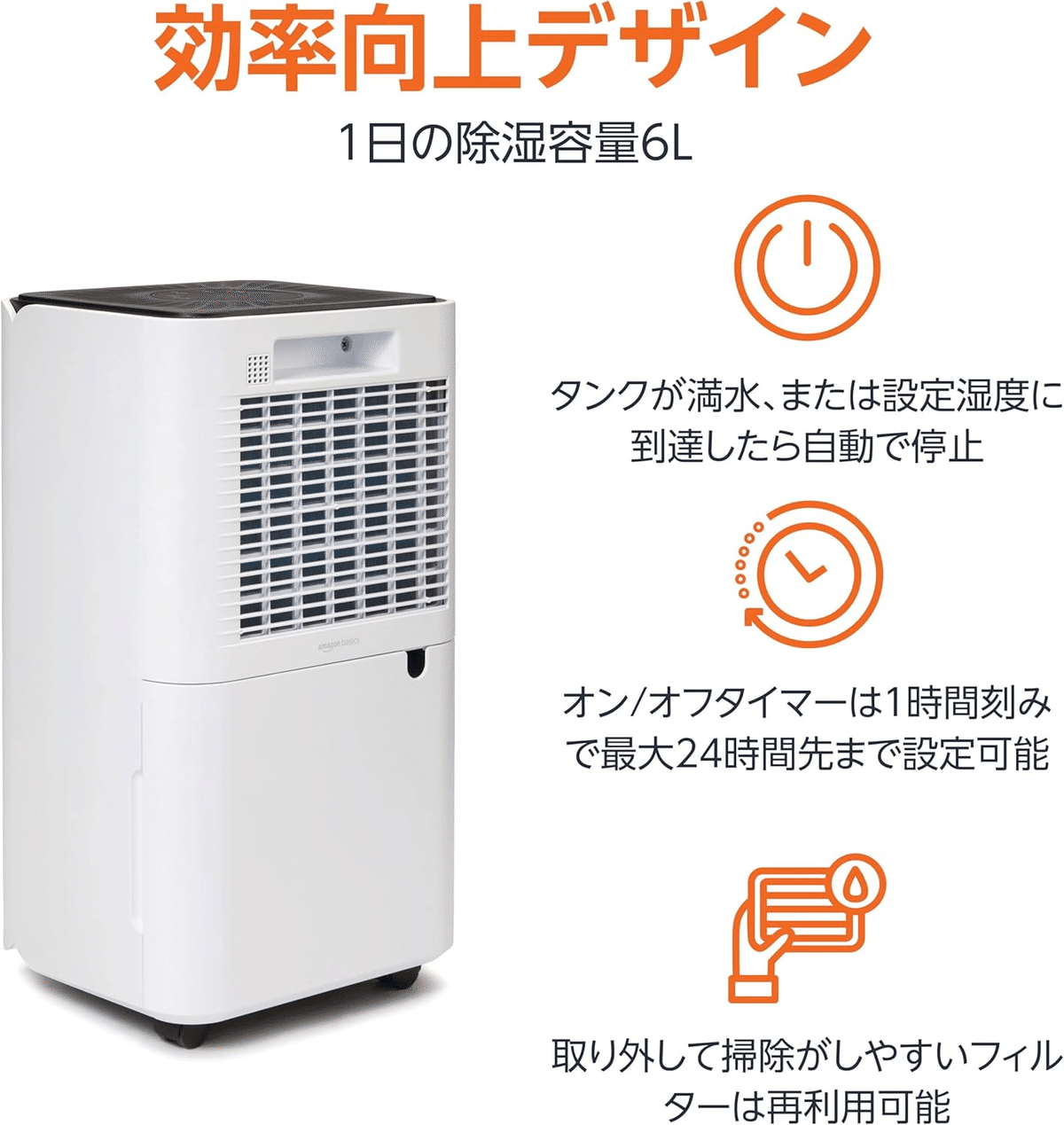 Amazonベーシック 除湿機 衣類乾燥機 コンプレッサー式 9畳