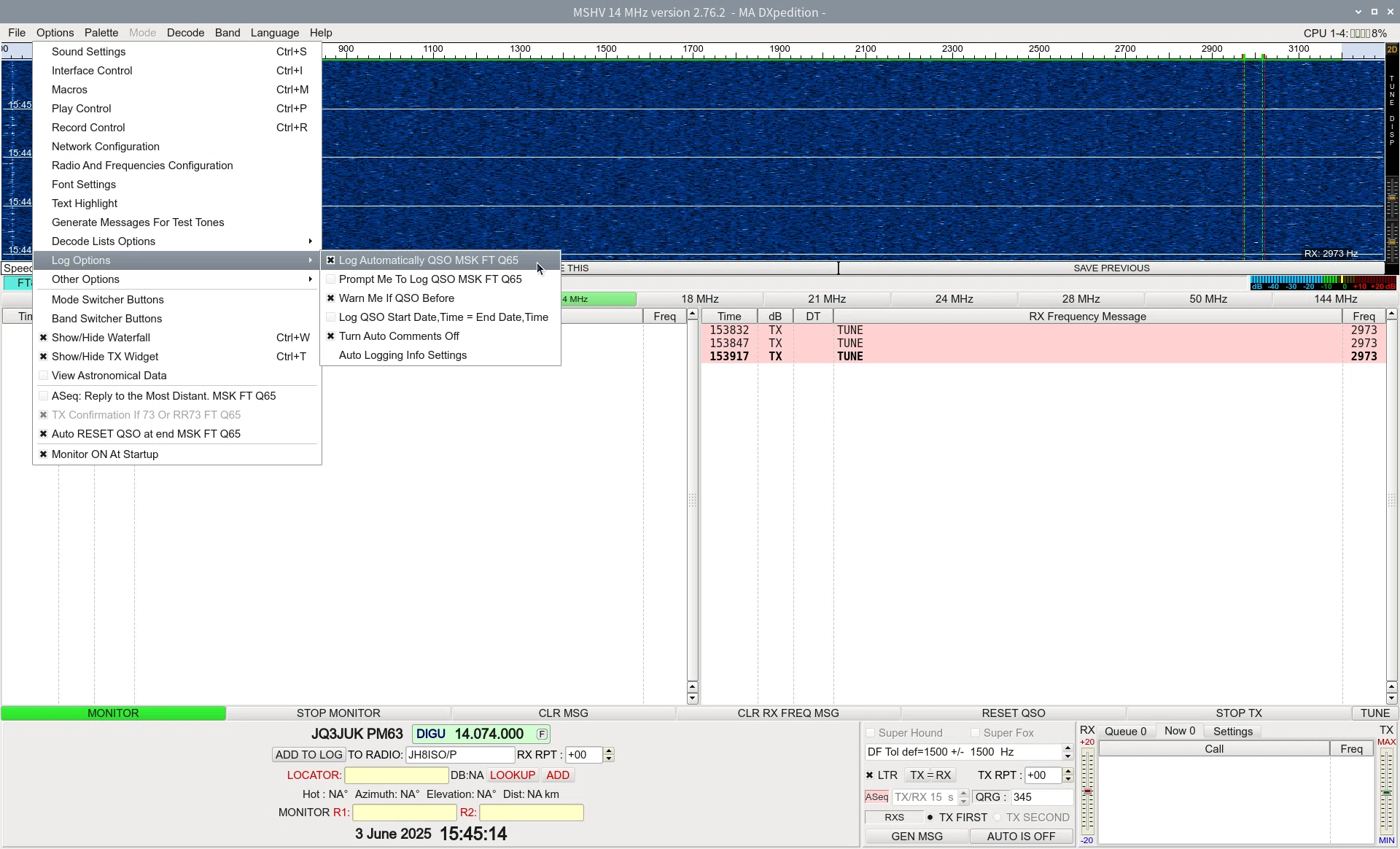 MSHVでFT8運用するために最低限必要な設定｜JQ3JUK アマチュア無線局