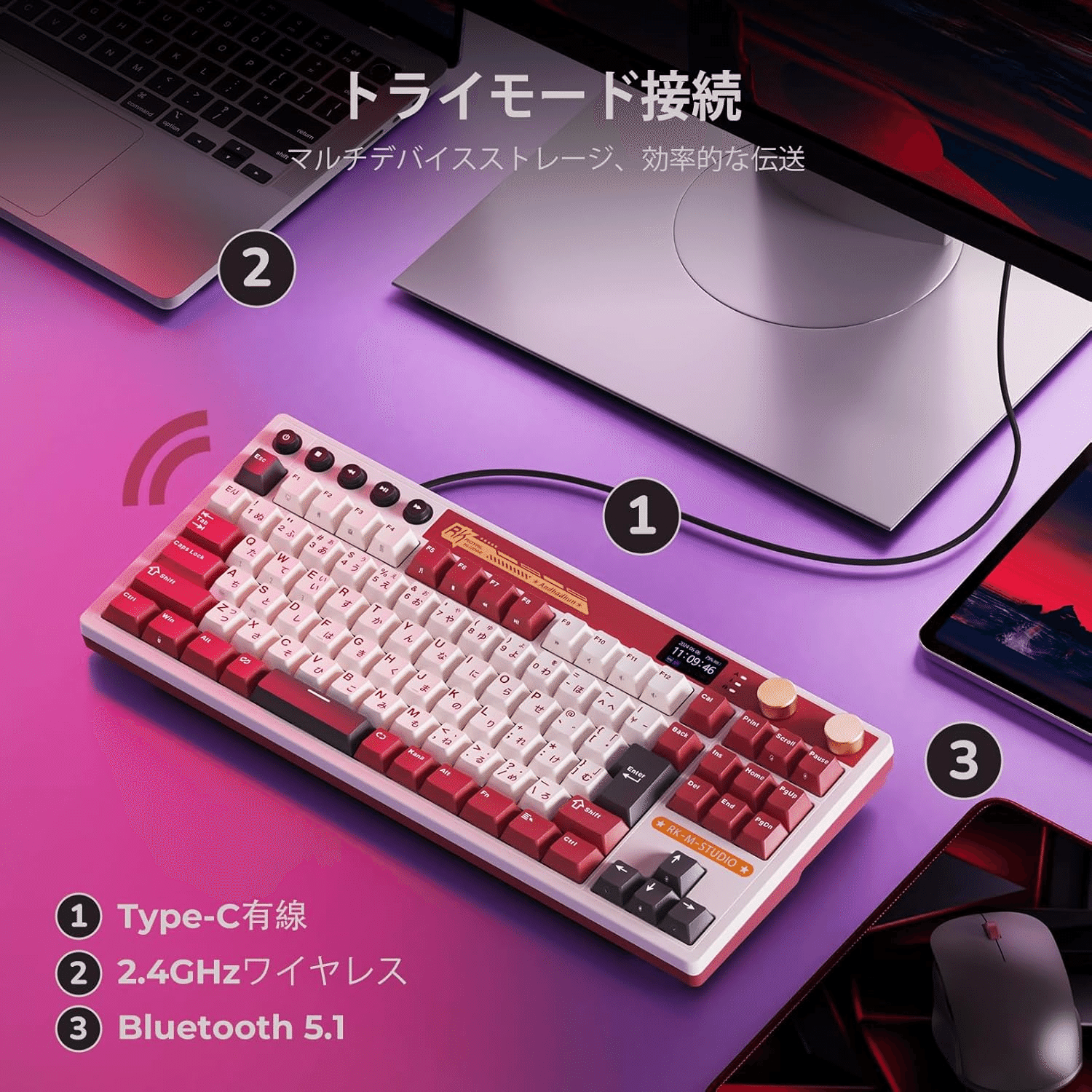 RK ROYAL KLUDGE M87 ワイヤレスゲーミングキーボード｜GetGadgetGot