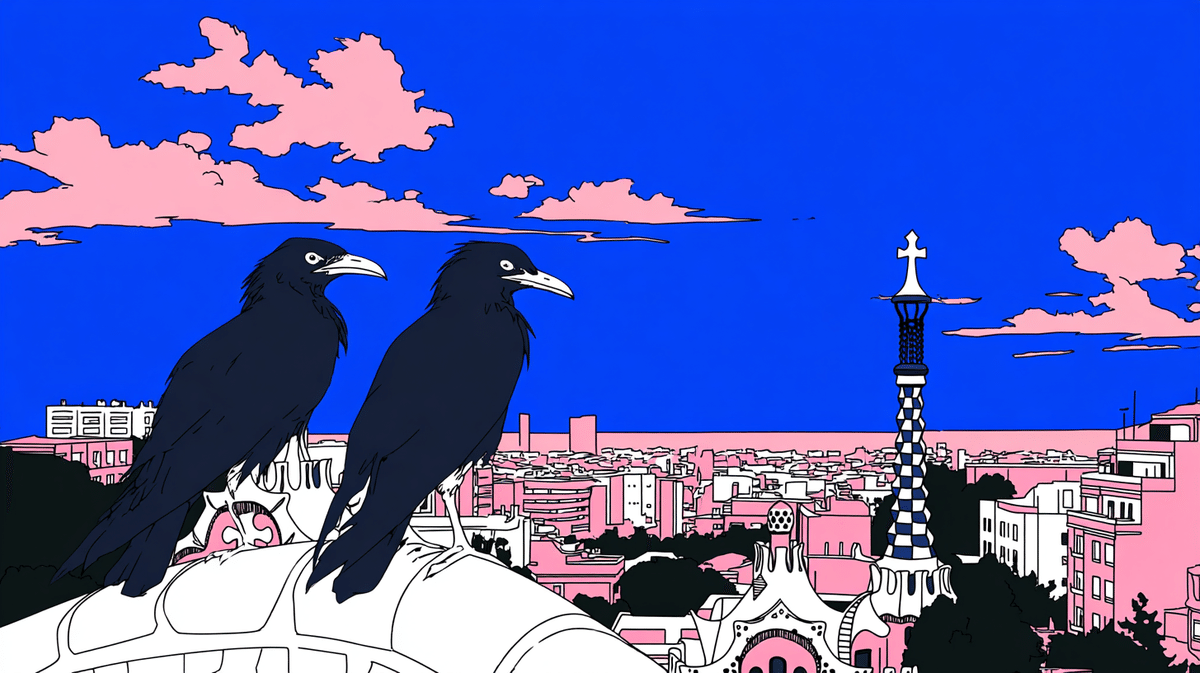 カラス、動物、バルセロナ