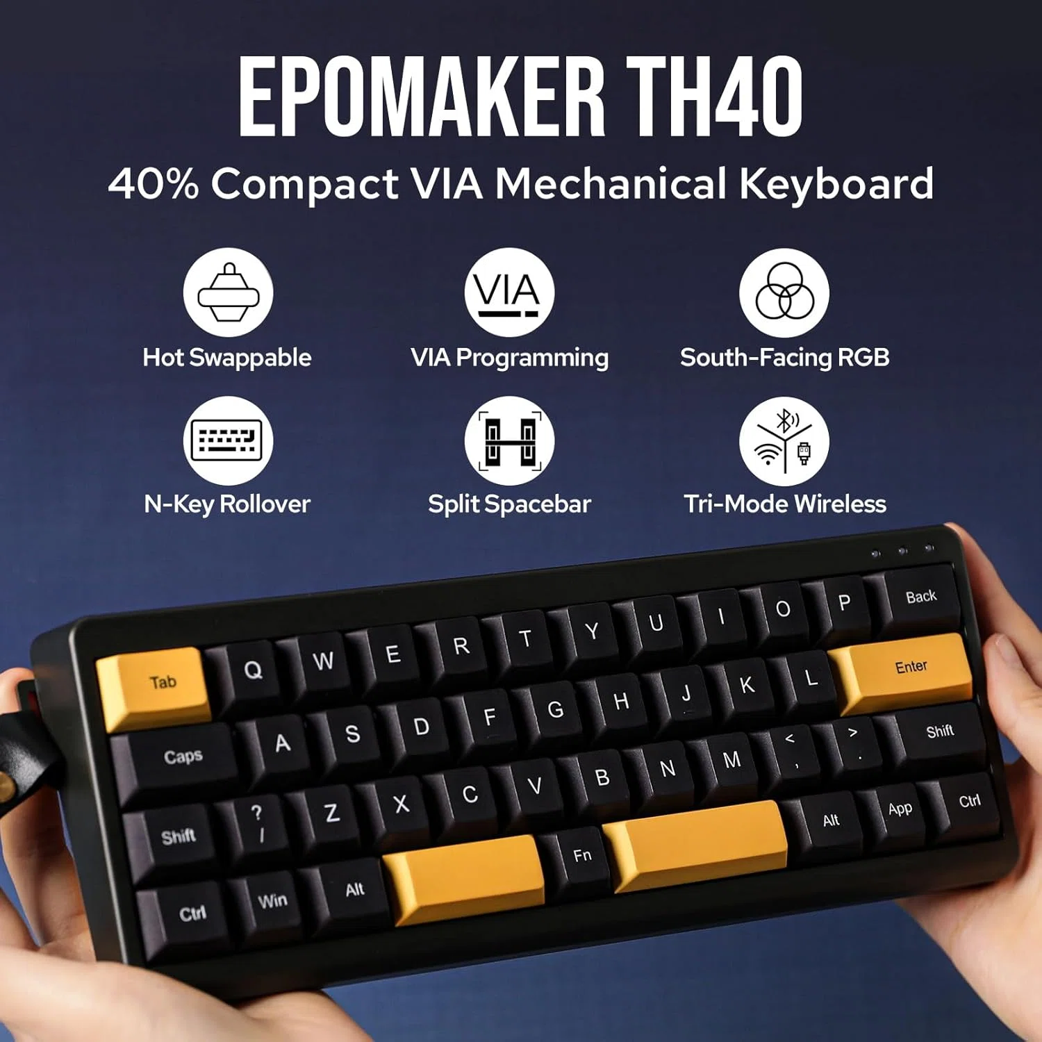 ワイヤレス ロープロファイル40%キーボードVSG40D MAX ワイヤレス ロープロファイル40%キーボードVSG40D MAX