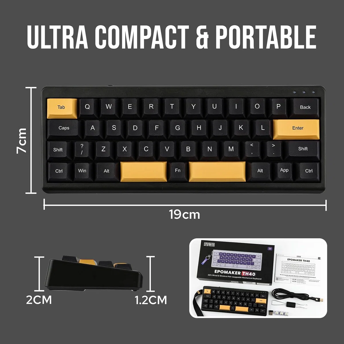 EPOMAKER TH40 コンパクトな40% QMK/VIA ワイヤレスゲーミング