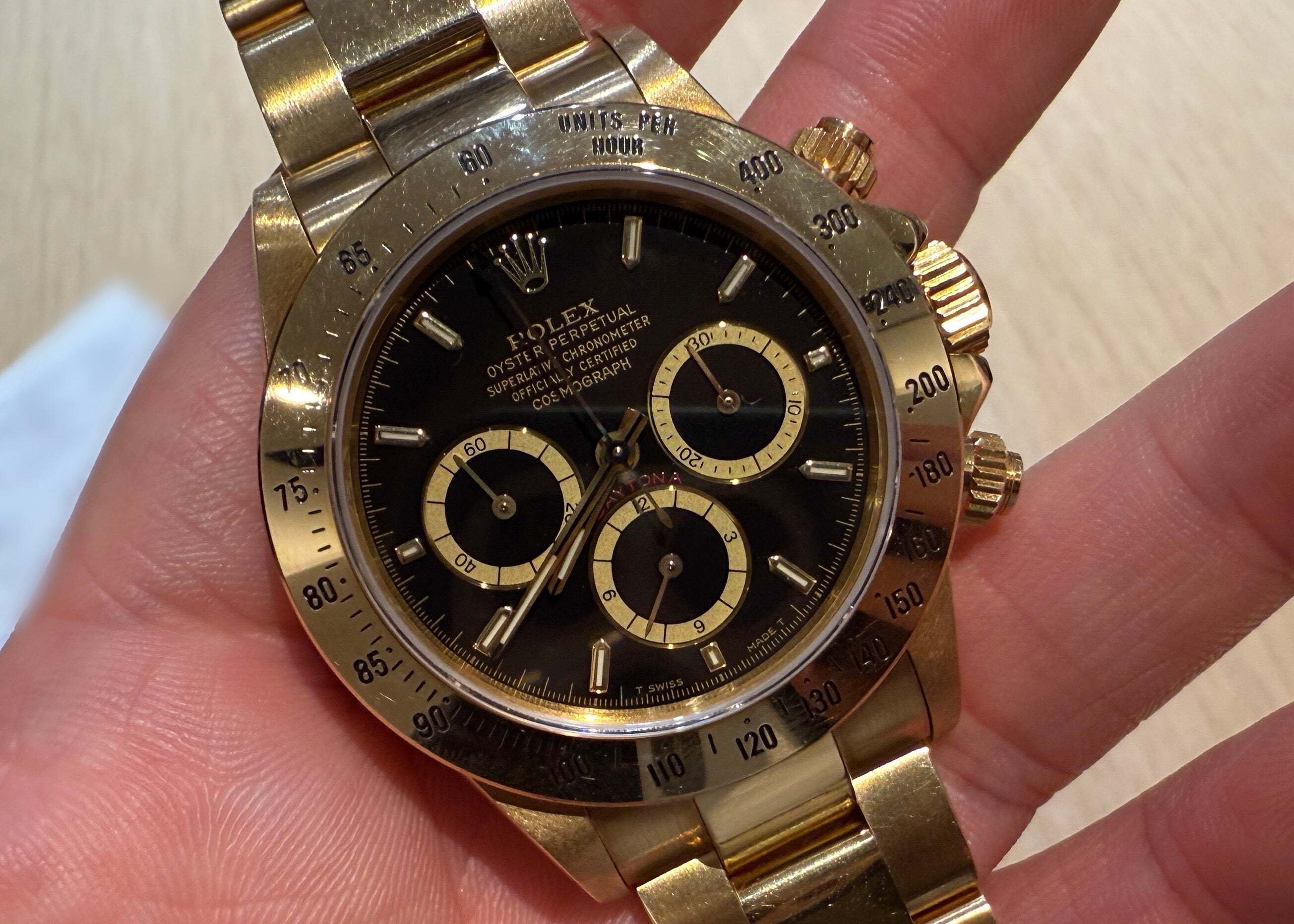 逆6 シングルトリチウム 金無垢デイトナ 16528 N1番 シャンパン