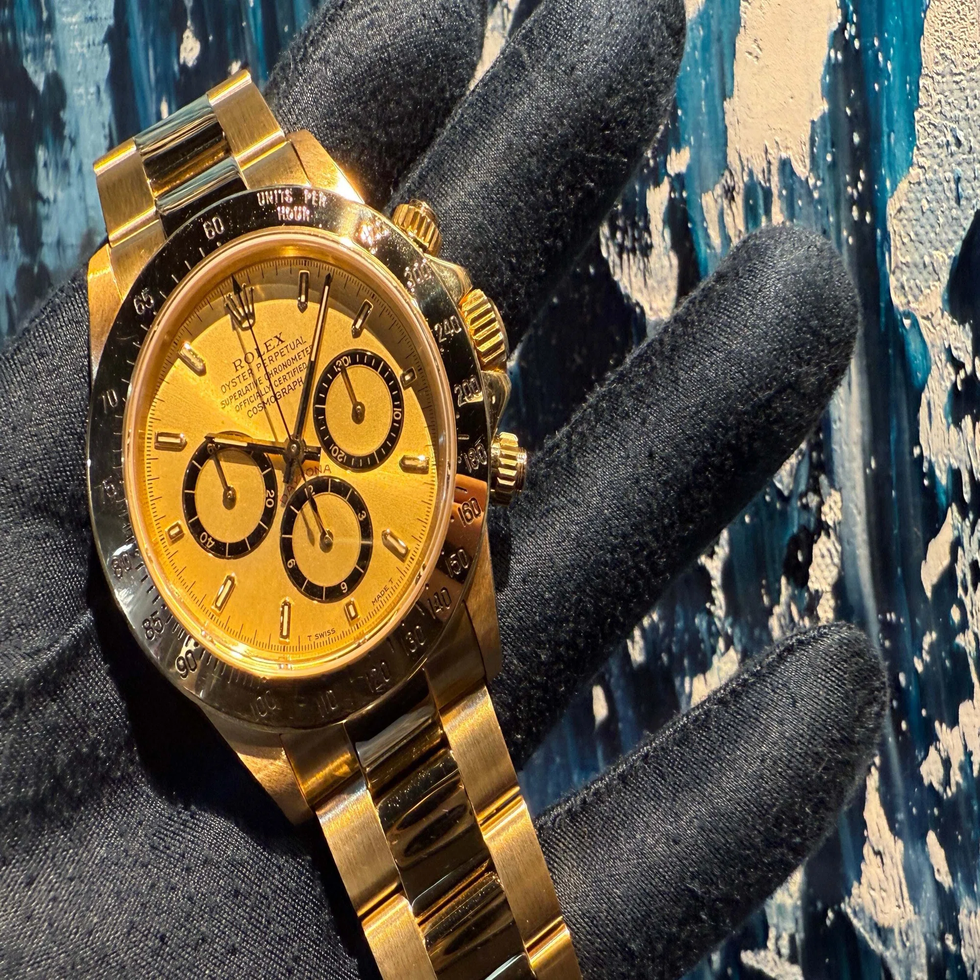 逆6 シングルトリチウム 金無垢デイトナ 16528 N1番 シャンパン 