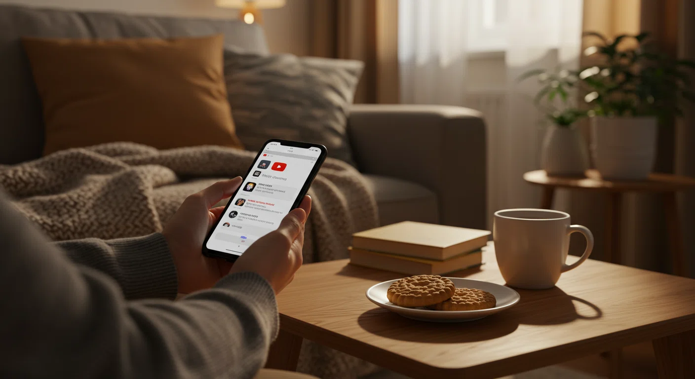 スマートフォンでYouTubeのコメントに返信している様子