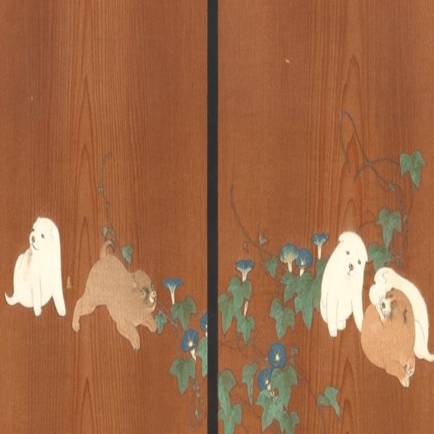 円山四条派　山元春挙　春挙　狆の図　犬絵　犬の絵　掛軸　日本画 🐶あなたは誰派？】 応挙・関雪の“日本画の犬”をめぐる小さな系譜