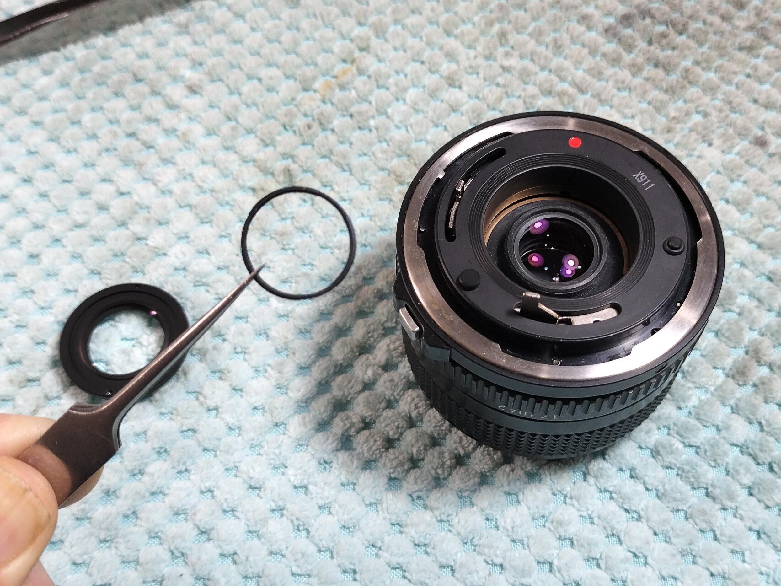 Canon New FD 35mm F/2.8の分解｜フィルムカメラ修理のアクアカメラ