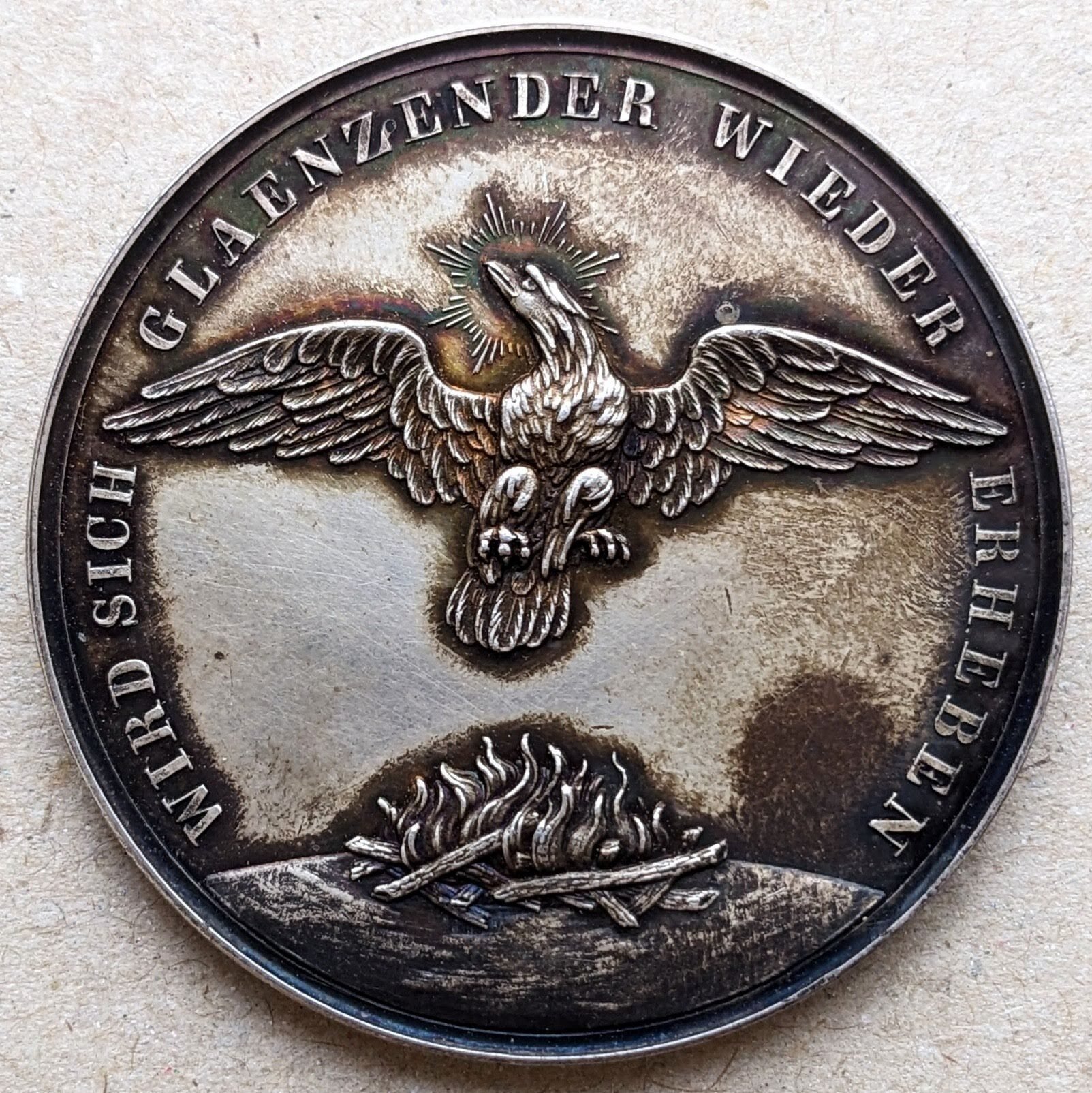 1842年 ハンブルク大火 銀メダル (1842 Hamburg Destruction and