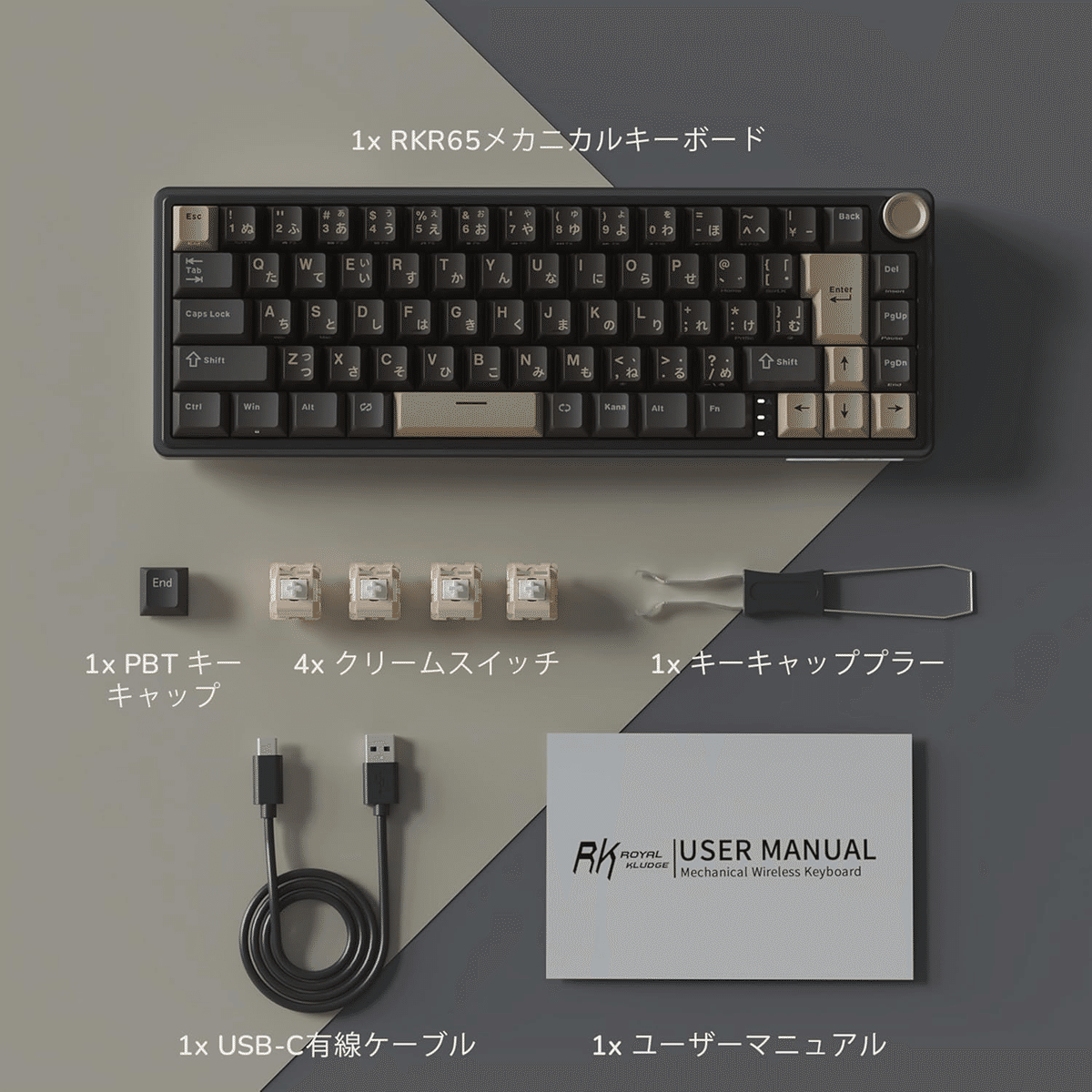RK ROYAL KLUDGE R65 ゲーミングキーボード 60% 日本語配列