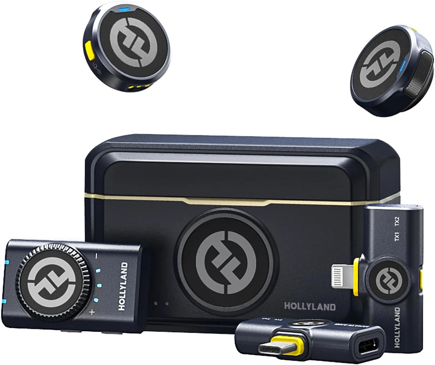 Hollyland Lark M2 ワイヤレスマイク 本体 + 付属品 Hollyland Lark M2 Combo ワイヤレスマイク 9g 300m (黒)｜GetGadgetGot
