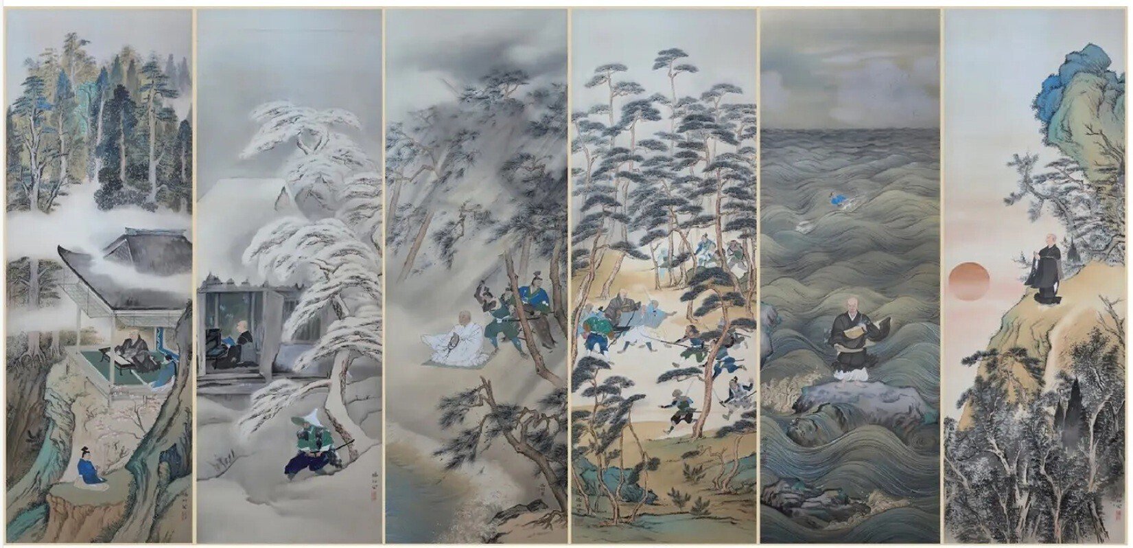 重要な歴史資料 矢野 橋村から白井烟嵓様の手紙 日本大正，昭和の画家 新収蔵作品紹介】 ＃矢野橋村（やのきょうそん）《湖山幽嵒》（こざん