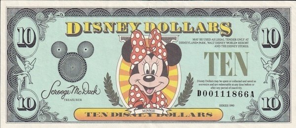 初めてのDダラー】1990年版（$10初登場）ディズニーダラーの紙幣を徹底