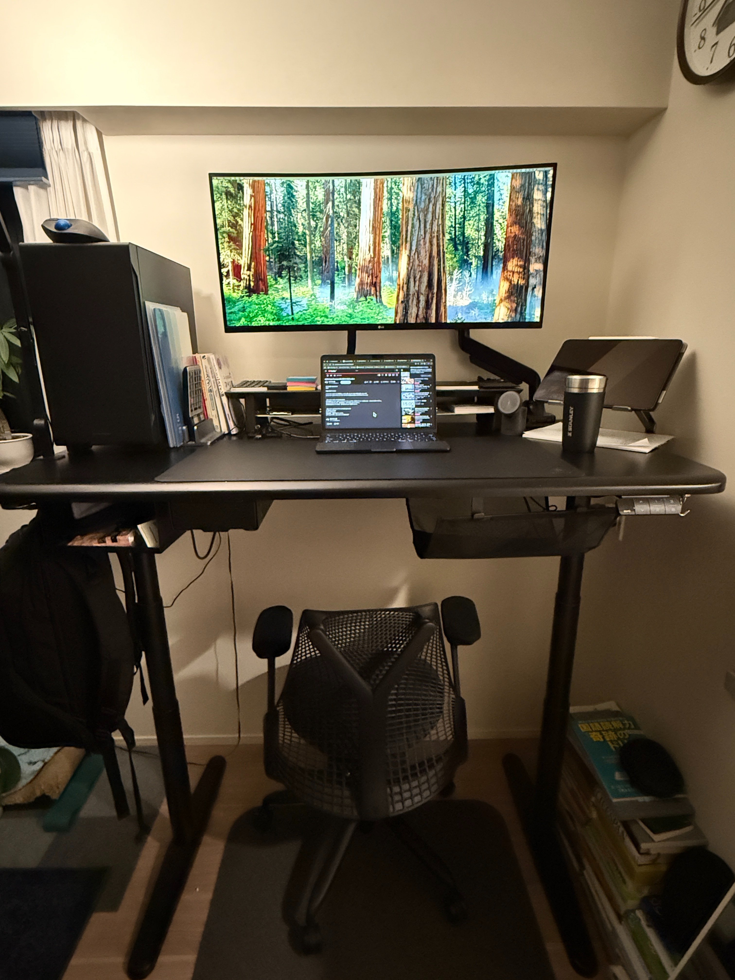 COFO Desk Premium 幅140cm マットブラック/ウォルナット COFO Desk Premium 幅140cm マットブラック/ウォルナット - メルカリ