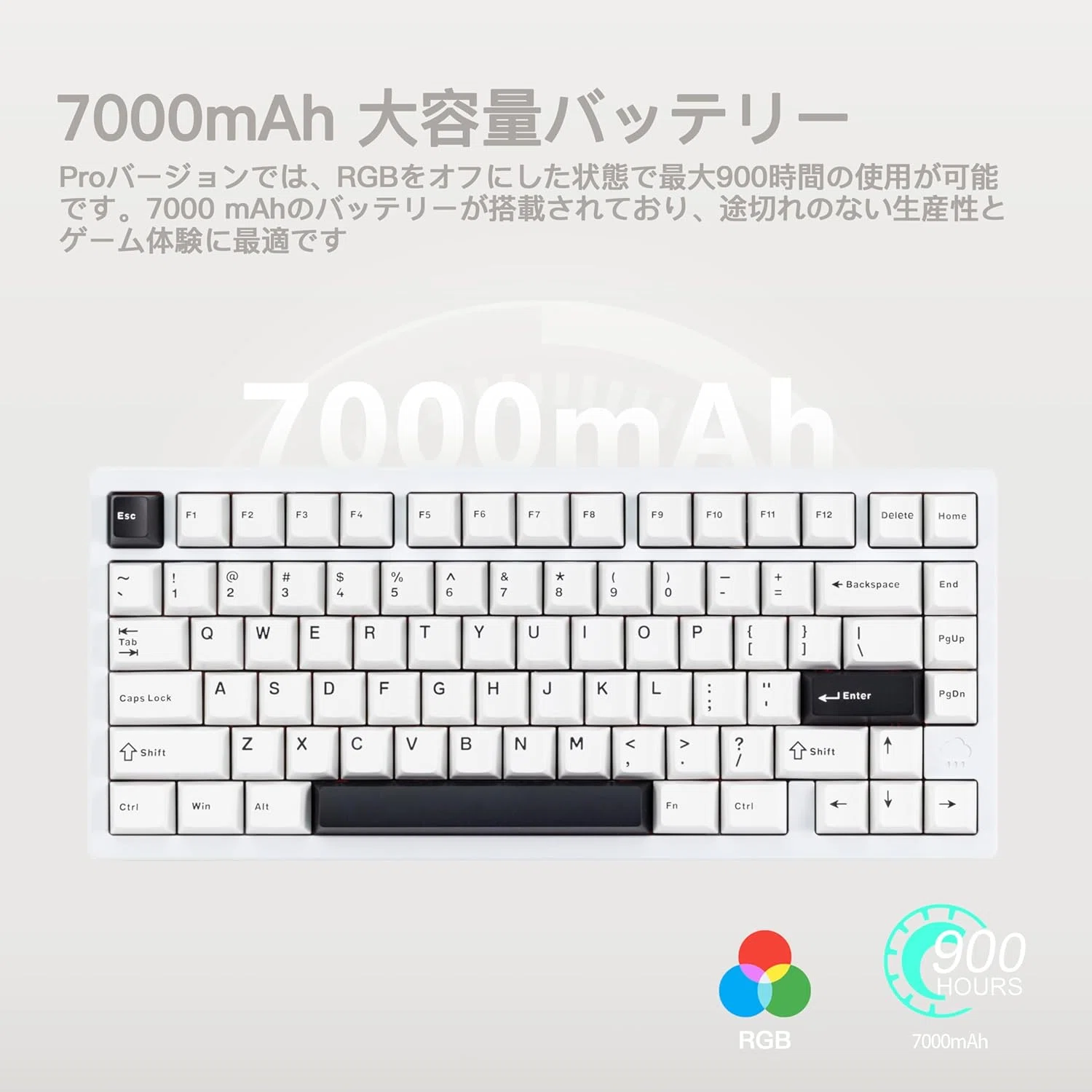 WOBKEY Rainy 75 3WAY接続 雨音打鍵 RGB ホットスワップ (Luna
