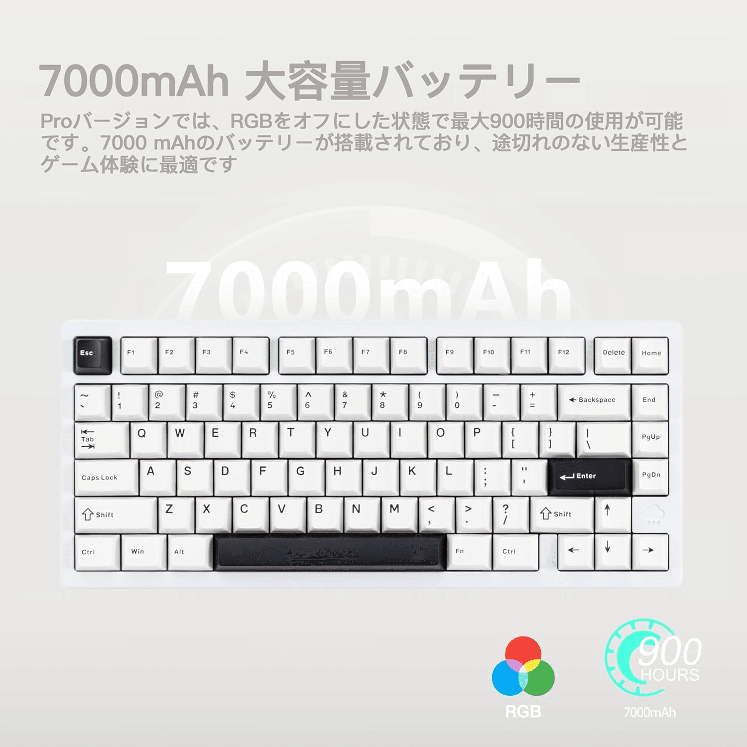 WOBKEY Rainy 75 3WAY接続 雨音打鍵 RGB ホットスワップ (Luna